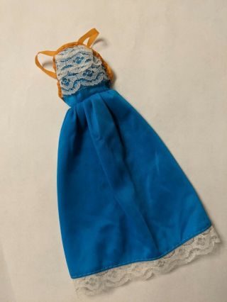 Vintage 1977 Barbie Doll Best Buy Fashion 9963 Turquoise Tricot Dress Lace