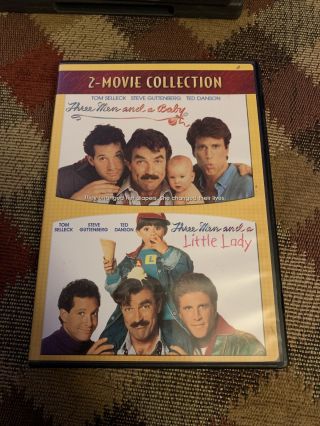 Three Men And A Baby/three Men And A Little Lady Dvd Tom Selleck Ted Danson Rare