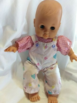 Vintage Baby Doll Cloth And Vinyl / Plastic 12 " China 1289 Eyes Open And Close
