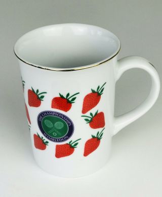 Rare Vintage Cup Mug The Championship Wimbledon Tennis Strawberries Logo