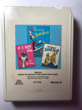 Dr.  Seuss Sleep Book,  If I Ran The Zoo,  Cat Hat Rare Htf 8 Track Cassette Tape