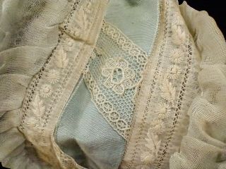 Antique Victorian Silk & Lace Baby Bonnet Salvage