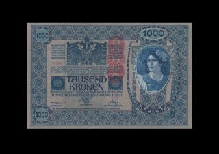 2.  1.  1902 Austria 1000 Kronen Banknote " Rare " ( (gem Unc))