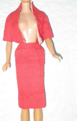 Vintage Barbie 981 Busy Gal Red Jacket & Skirt 1960 - 1961