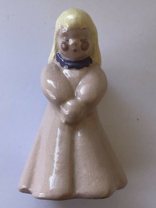 Kay Finch California Pottery Angel Figurine Vintage W Blond Hair Praying 4 "