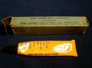 Vintage Penn Fishing Tackle Mfg Co Reel Lubbricant And Box