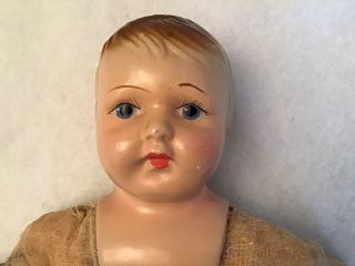 Antique Unmarked Composition Child Doll 14 Inches