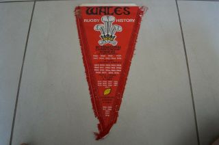 Wales Rugby Union History Rare Vintage Pennant