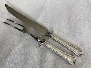 Antique Sterling Silver Carving Knife & Fork Set - - Weighted Handles