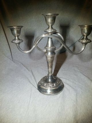Vintage Ianthe Of England Ornate Silver Plated 3 Candlestick Holder Candelabra