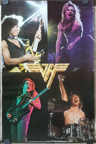 Van Halen Collage Poster 1980 Approx 23 X 35 Rare Vintage
