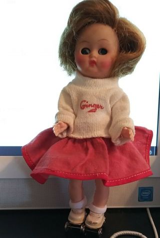 Vintage Cosmopolitan Ginger Doll,  Slw,  1950,  Sweater And Skirt.