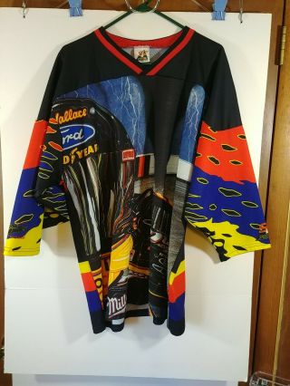 Rare Vintage Sam Bass 1995 Rusty Wallace All Over Print Shirt,  Nascar Racing,  L