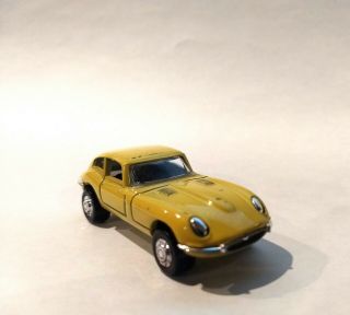 Vintage Playart Jaguar E Type 2,  2 Rare Yellow