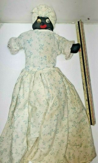 Vintage Folk Art Handmade Rag Doll Black Americana Cotton Cloth 17.  5” Tall