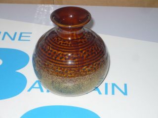 " One Of A Kind (rare) Hand Crafted Ceramic Bronzite Vase (mst)