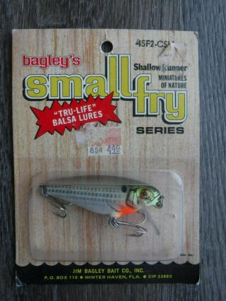 Vintage Bagley Small Fry Shad 4sf2 - Csh Great Color - - All Brass Lure - Package