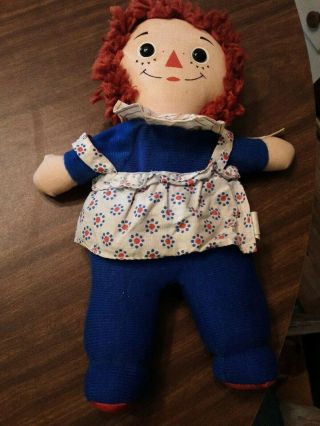 Vintage 1970s Raggedy Ann Doll Knickerbocker Toy Co 15 " Taiwan