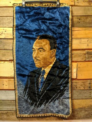 Vintage Martin Luther King Velvet Rug Hanging Wall Tapestry,  (rare) Blm Mlk Jr