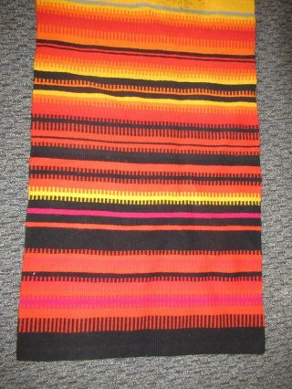 Southwestern Vintage Mid Century Woven Wool Wall Hanging 56 In By 22 In