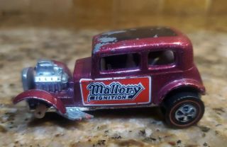 (rare) Hotwheels Redline (1968) " 1932 " Ford Vicky With Mallory Logos.  Cranberry