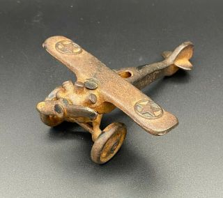 Vintage Rare Antique Star Wing Cast Iron Mono Coupe Toy Airplane Plane Wwii