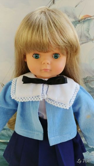 Engel Puppen Puppe Doll Blonde With Blue Eyes 17 " Made In Germany
