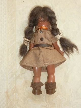 1950 ' s Fortune Ginny Clone African American Girl Scout Brownie Walker Doll 8 