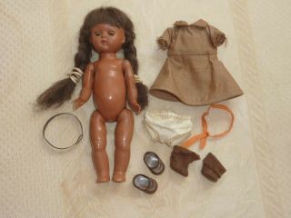 1950 ' s Fortune Ginny Clone African American Girl Scout Brownie Walker Doll 8 