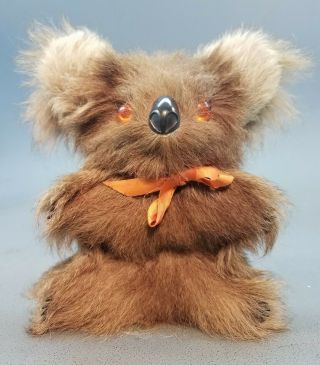 Real Fur Australian Koala Bear Stuffed Animal Plush Toy 6 " Vintage Ex.