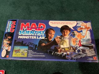 Vtg 1986 Mattel Mad Scientist Monster Lab Box And Set Very Rare
