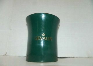 Gevalia Ceramic Coffee Canister With Lid Forest Green Gold Trim Jar Rare 2