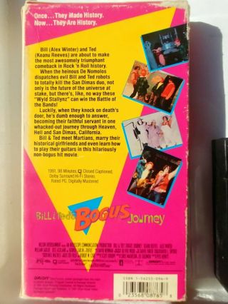 Bill and Ted ' s Bogus Journey (VHS 2000) RARE Keanu Reeves George Carlin 2