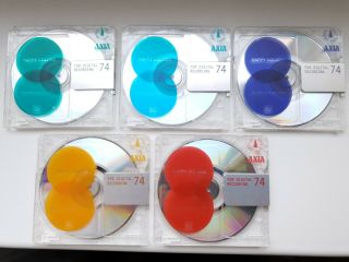 Axia Happy Colors Md 74 Minidiscs,  Made In Japan,  Very Rare