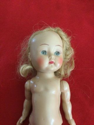 Vintage Vogue Look Alike Blonde Fixed Blue Eyes Hard Plastic Doll 8 Inch