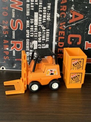 Vtg BUDDY L Forklift Operator Orange Fork Lift W/boxes Tonka Toy RARE 1970 ' s 2