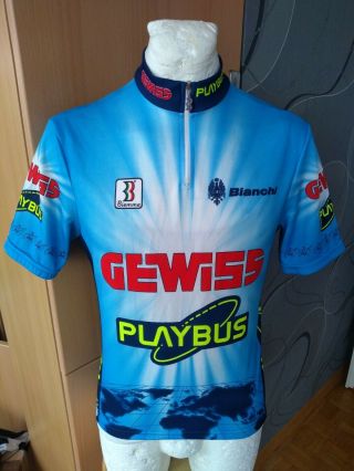 Biemme Gewiss Playbus Bianchi Tour Giro Cycling Shirt Maglia Rare