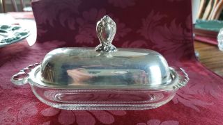 Vintage Silver And Glass Butter Dish