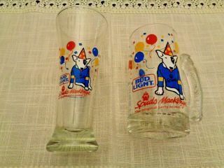 Spuds Mckenzie Bud Light Beer Mug,  Glass Vintage 87 Party Animal Rare