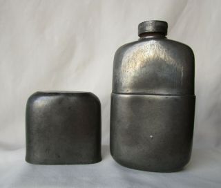 Antique James Dixon & Sons Metal Hip Flask Sheffield 1382 4 Oz.  Ca.  1851 - 1870