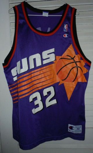 Rare Nba Phoenix Suns 32 Kidd Authentic Champion Jersey Sz 48