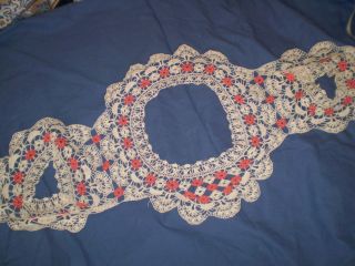 Vintage Rare Handmade Cotton Crochet Lace Collar Ecru
