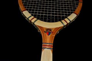 Crisp Vintage Antique Wood 1960 Sirt Crown Tennis Racket