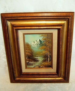 Vintage Oil Painting On Canvas Signed By R.  Thomas - Framed
