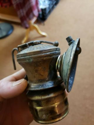 Vintage Antique Auto - Lite Universal Lamp Co Brass Carbide Coal Miner 