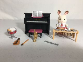 Calico Critters/sylvanian Families Music Class With Piano & Instruments