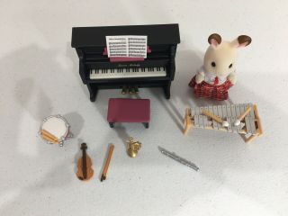 Calico critters/sylvanian families Music Class With Piano & Instruments 2