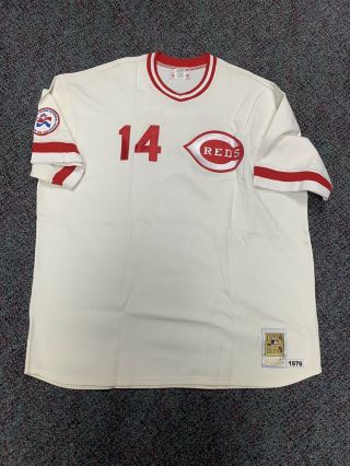 Mitchell Ness Cincinnati Red Pete Rose Authentic White Jersey 4xl Rare Baseball