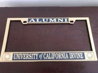 University Of California Irvine Alumni License Plate Frame Gold Rare