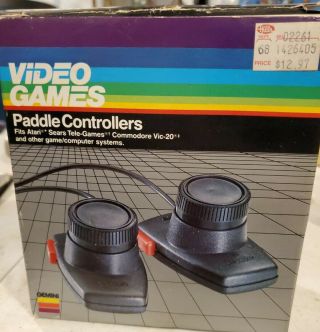 Atari 2600 Gemini Paddle Pong Controllers Vintage Very Rare Vg172 C1983 W/ Box